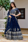 Heavy Fox Georgette Lehenga Choli | Embroidery, Sequin Work, 3.5M Flair, Stitched Party Wear Set