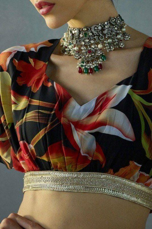 Digital Print Georgette Lehenga Choli Set | 5 Meter Flare Indian Festive Outfit (Ready-to-Wear)