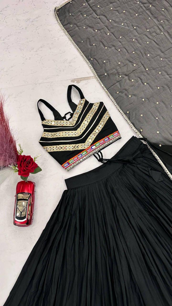 Pure Cotton Lehenga Choli Set | 6 Meter Flare Embroidered Dupatta