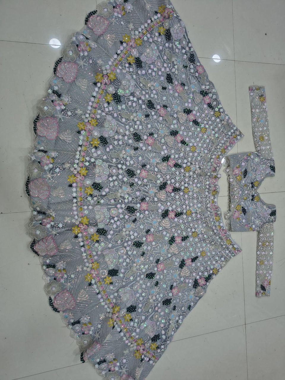 Butterfly Soft Net Lehenga Choli | Heavy Sequin Dori Embroidery Wedding Outfit