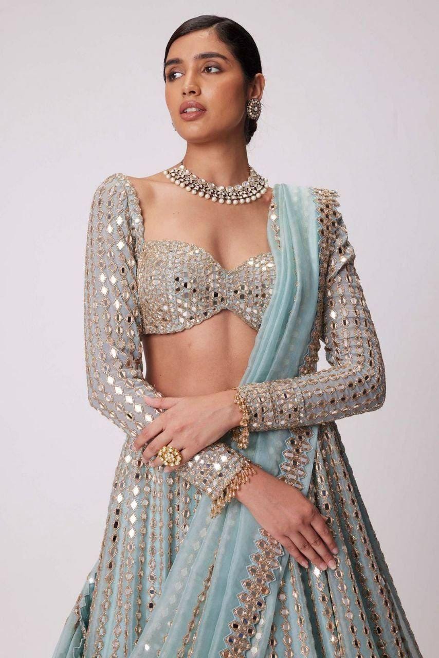 Rangoli Silk Lehenga Choli | Foil Mirror, Coding Work, Bridal Wedding Wear