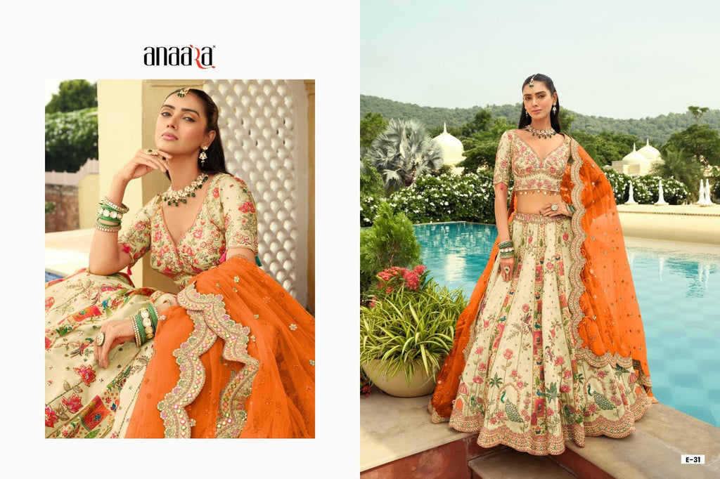 Silk Embroidered Lehenga Choli Set, Mirror Work, Net Dupatta, Wedding Reception Wear
