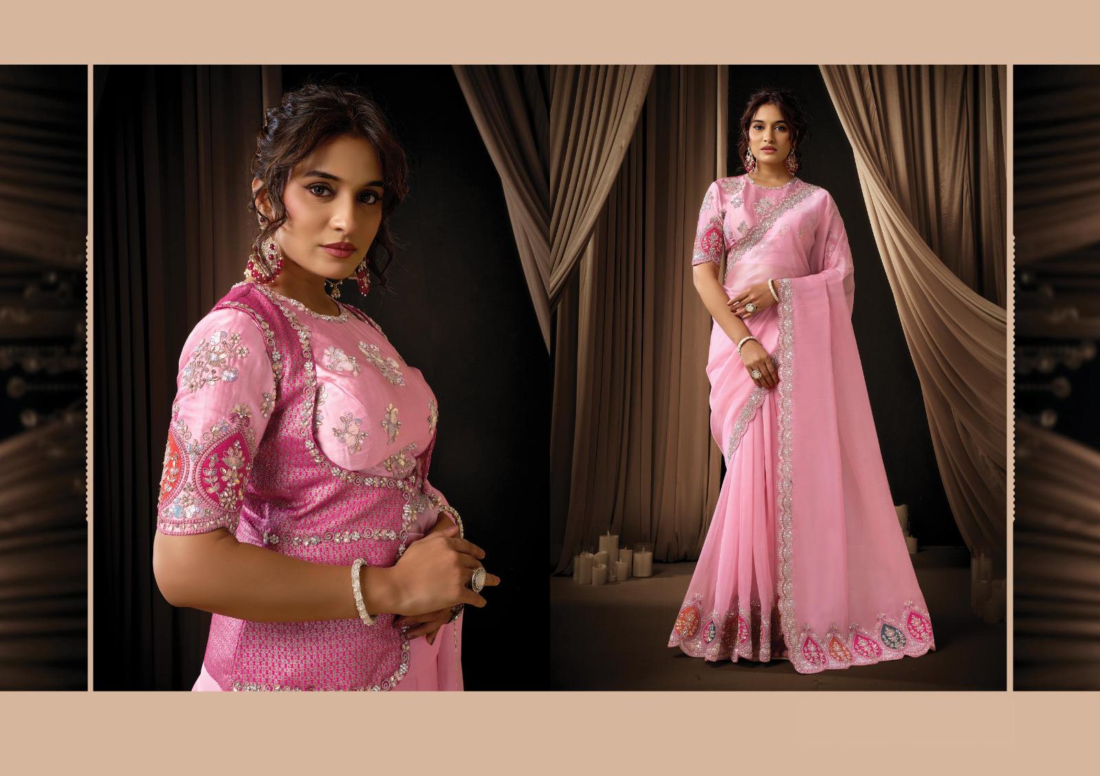 Designer Silk Saree, Embroidery Sequin Work, Jacquard Party Wear, Festive Wedding Blouse