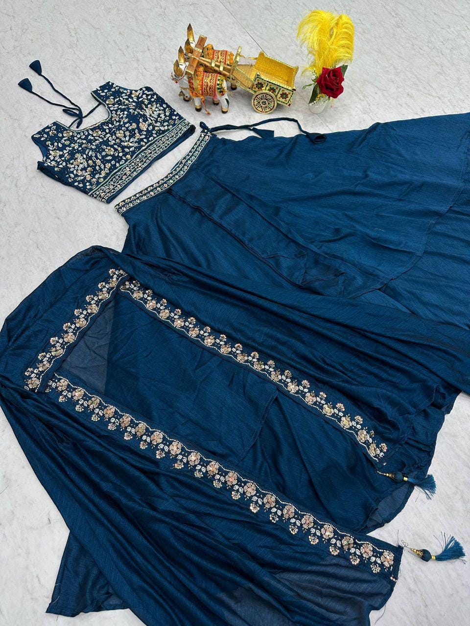 Royal Pure Vichitra Silk Lehenga Set