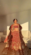Krishma Silk Lehenga Choli Set | Thread Sequin Work, 3.8 Meter Flair, Bridal Wear