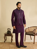 Art Silk Kurta Koti Set | Real Mirror Multi Thread Embroidery Wedding Outfit