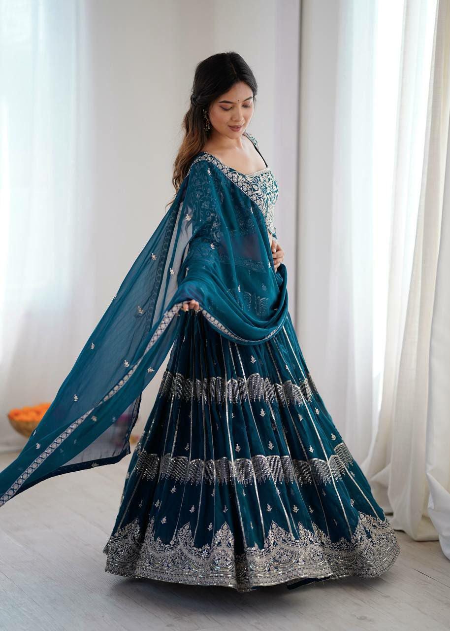 Elegant Faux Georgette Lehenga Choli Set