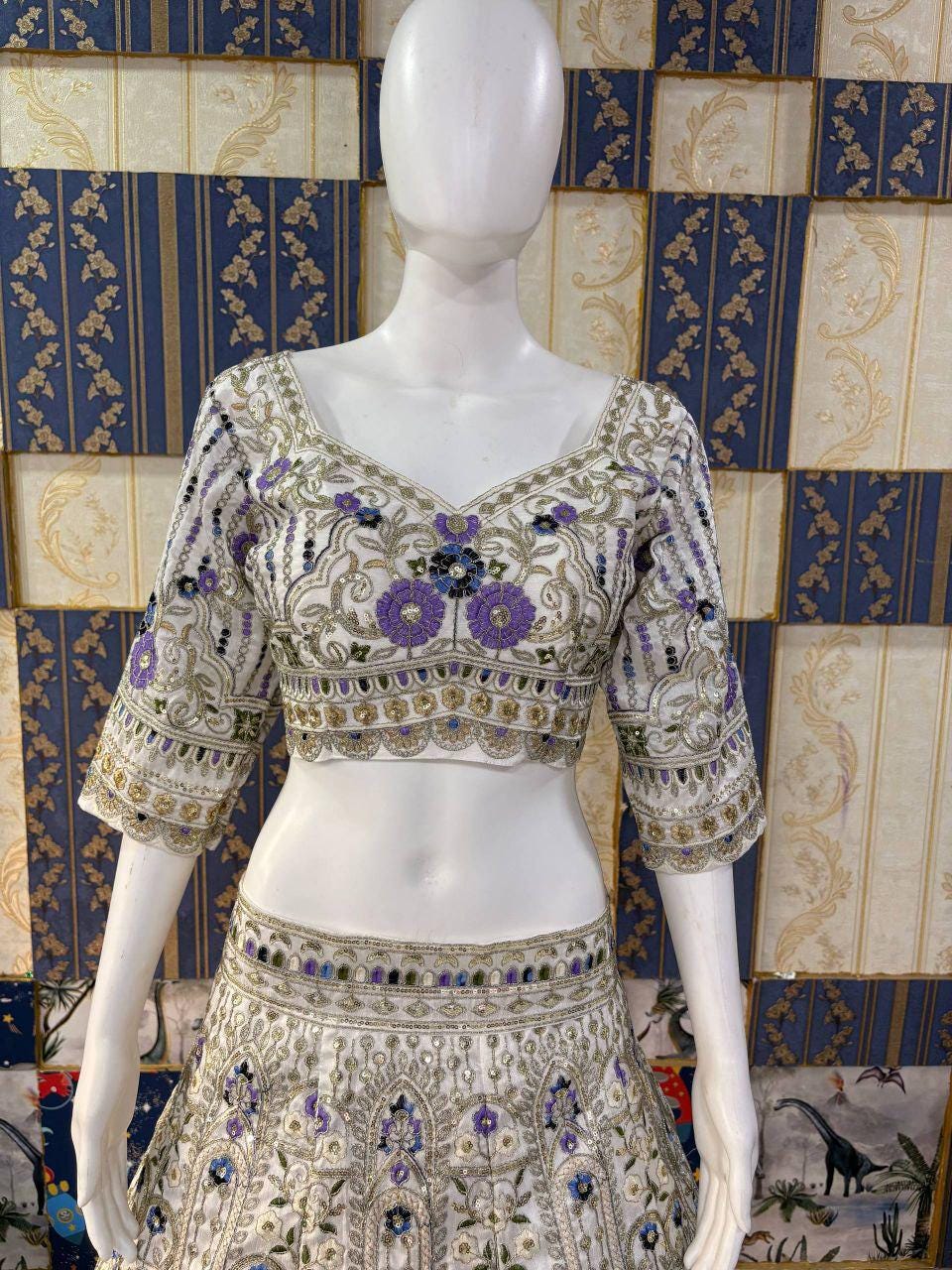 Mono Satin Silk Lehenga Choli, Butterfly Net Dupatta, Sequins Cut Work, Wedding Party Wear