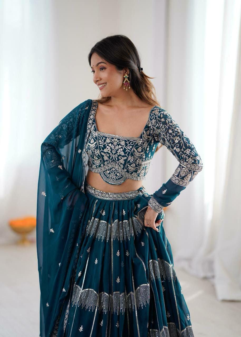Elegant Faux Georgette Lehenga Choli Set