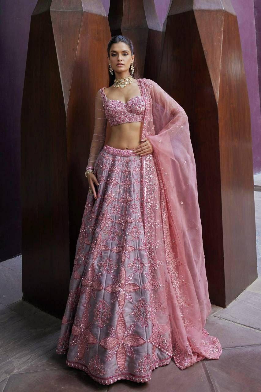 Malburi Silk Lehenga Choli | Heavy Sequin Embroidery, Semi-Stitched (XXL)