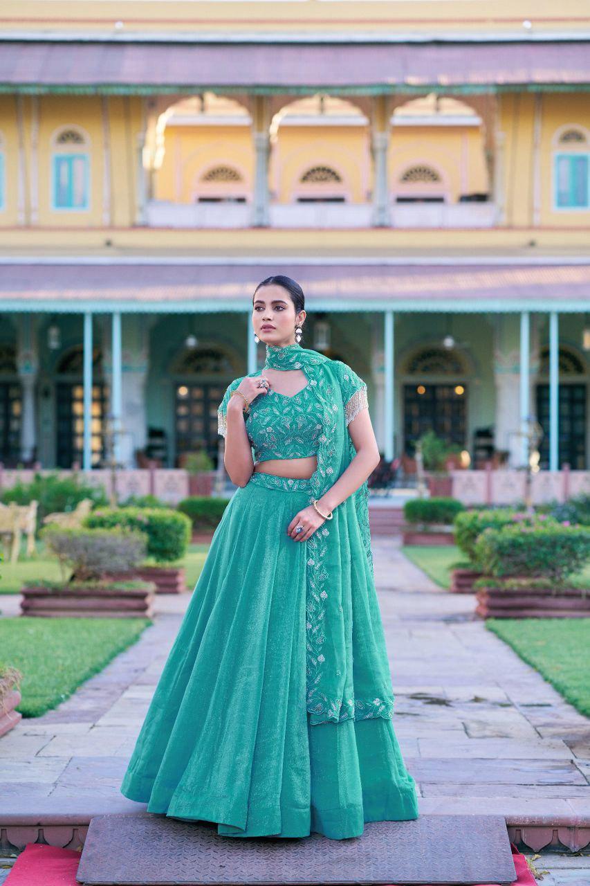 Gold Coin Lehenga Choli Set | Bead Embroidery, 4.8M Flare, Designer Ethnic Wear