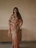 Tibby Silk Saree | Thread Sequin Embroidery, Festive Party Wear, Unstitched Blouse Piece