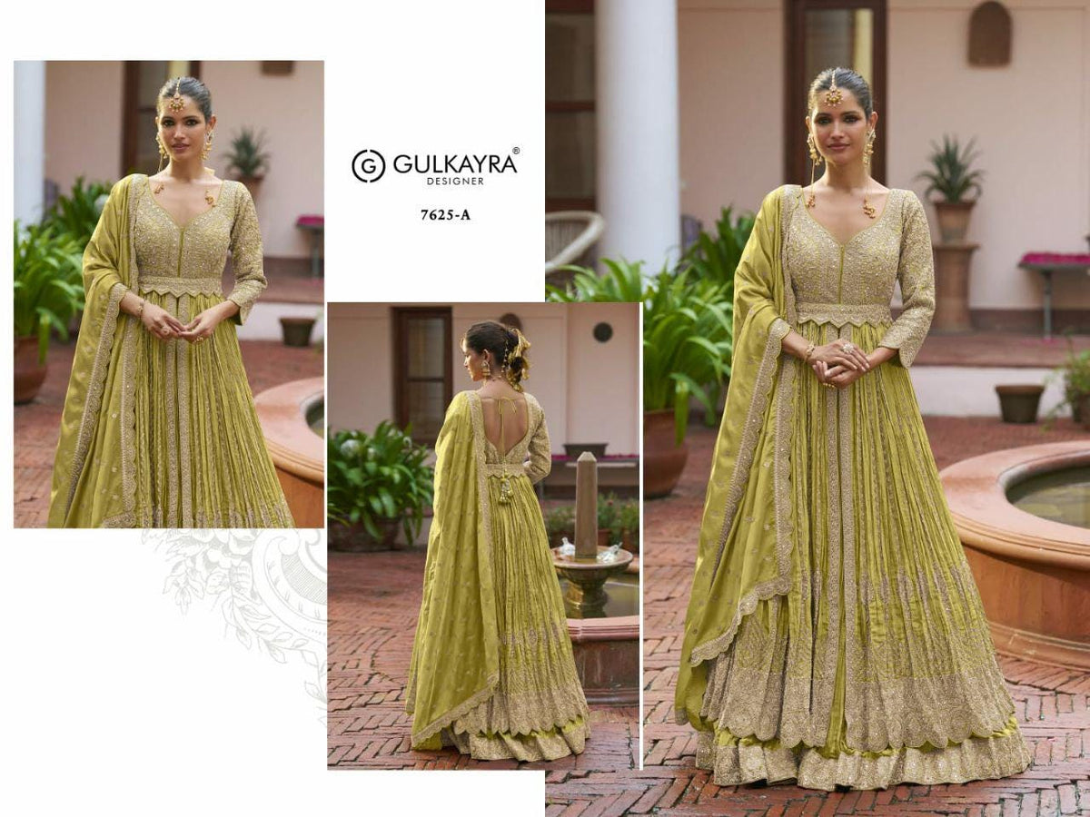 Heavy Chinon Embroidered Lehenga Set with Mirror Belt, Wedding Party Wear