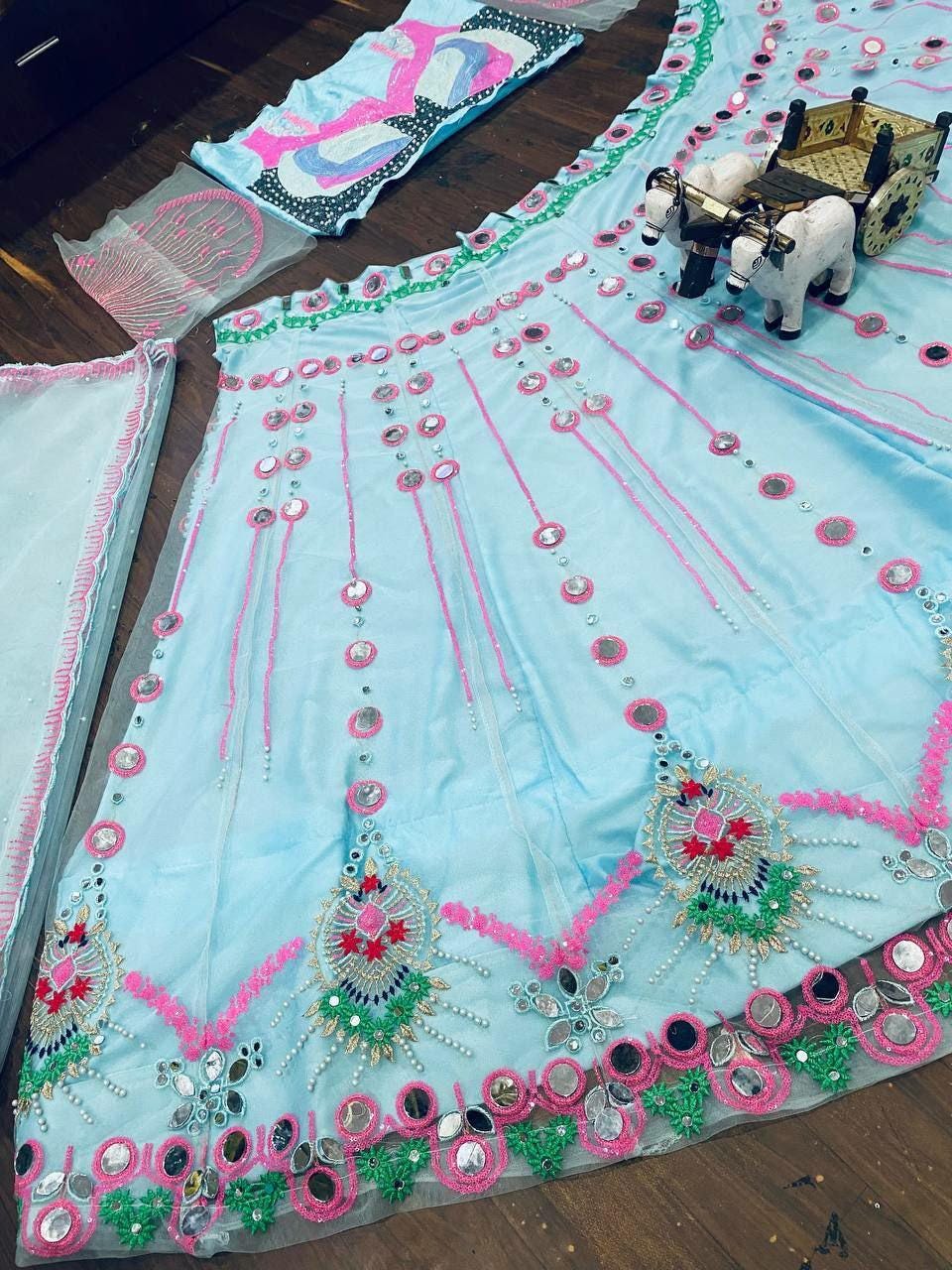 Butterfly Net Lehenga Choli, Mirror Pearl Work, Sequins Embroidery Bridal Set