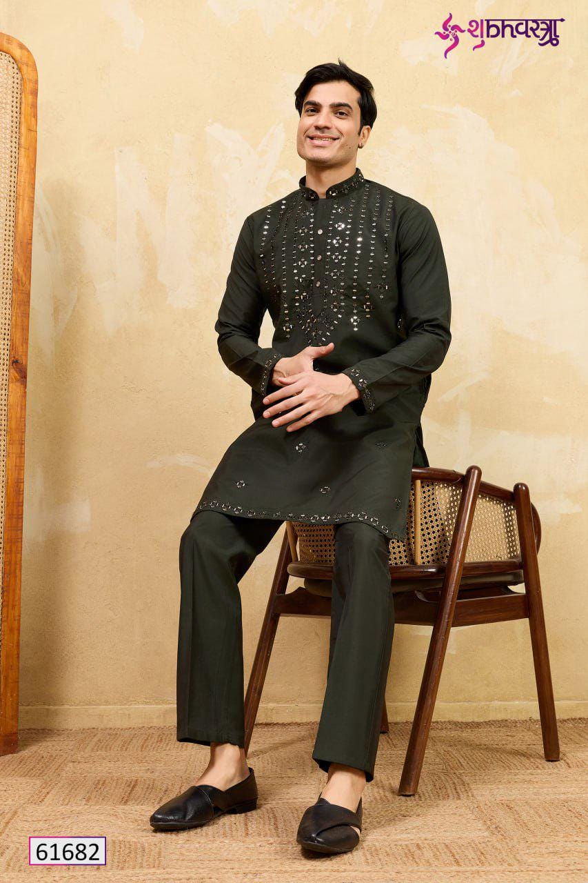 Viscose Silk Embroidered Kurta Set, Multi Thread Sequins Work, Indian Ethnic Wear