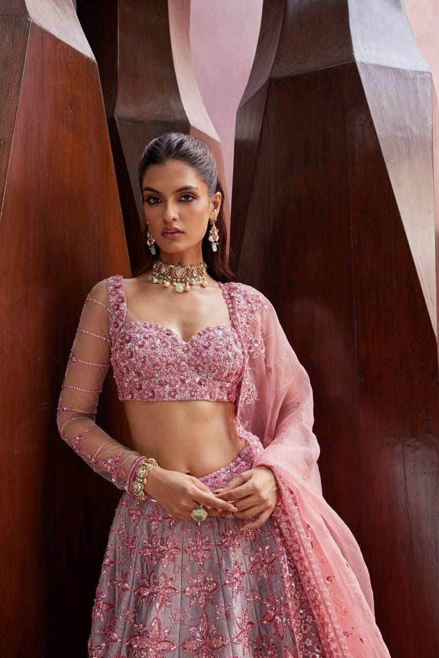 Malburi Silk Lehenga Choli | Heavy Sequin Embroidery, Semi-Stitched (XXL)