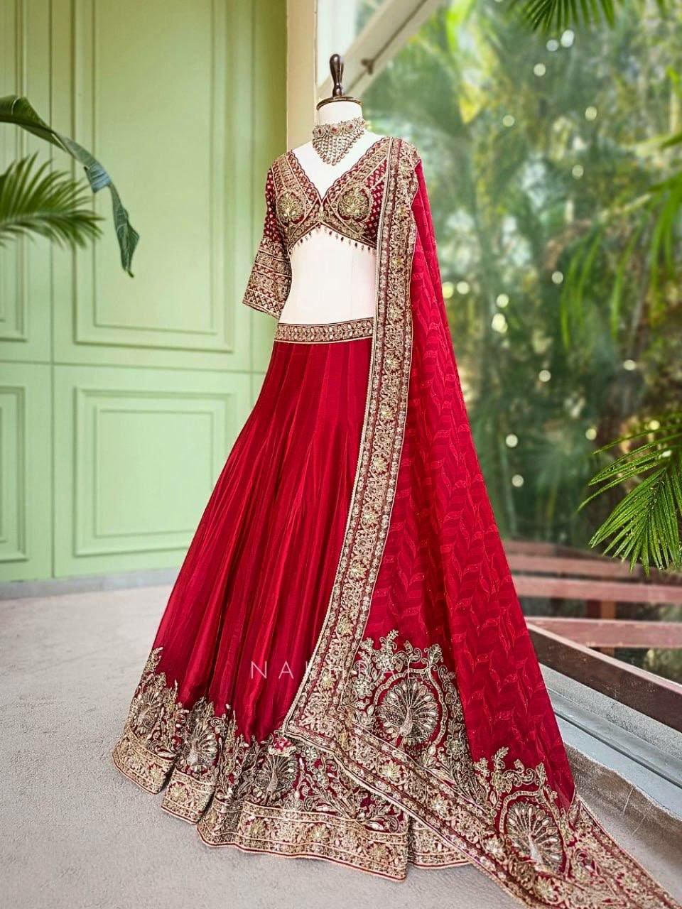 Chinon Silk Lehenga Choli Set | Sequin Embroidered, Digital Print Dupatta, Crystal Blouse