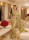 Pure Kanjivaram Silk Saree | Hand Embroidered Wedding Saree with Cutdana, Beads, Sequins