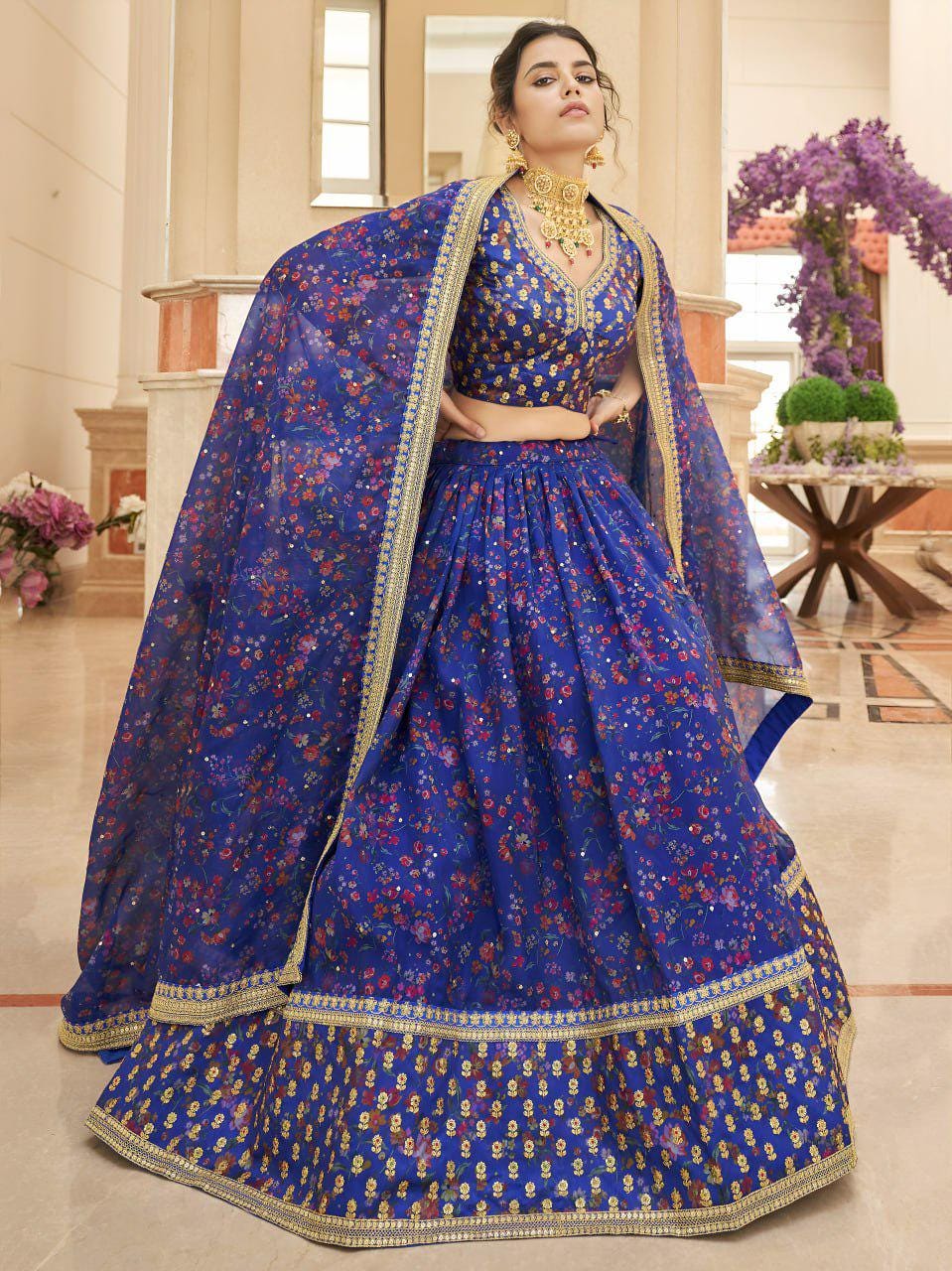 Teal Velvet Lehenga Choli, Zari Sequins Embroidery, Baby Pink Net Dupatta, Wedding Reception Wear