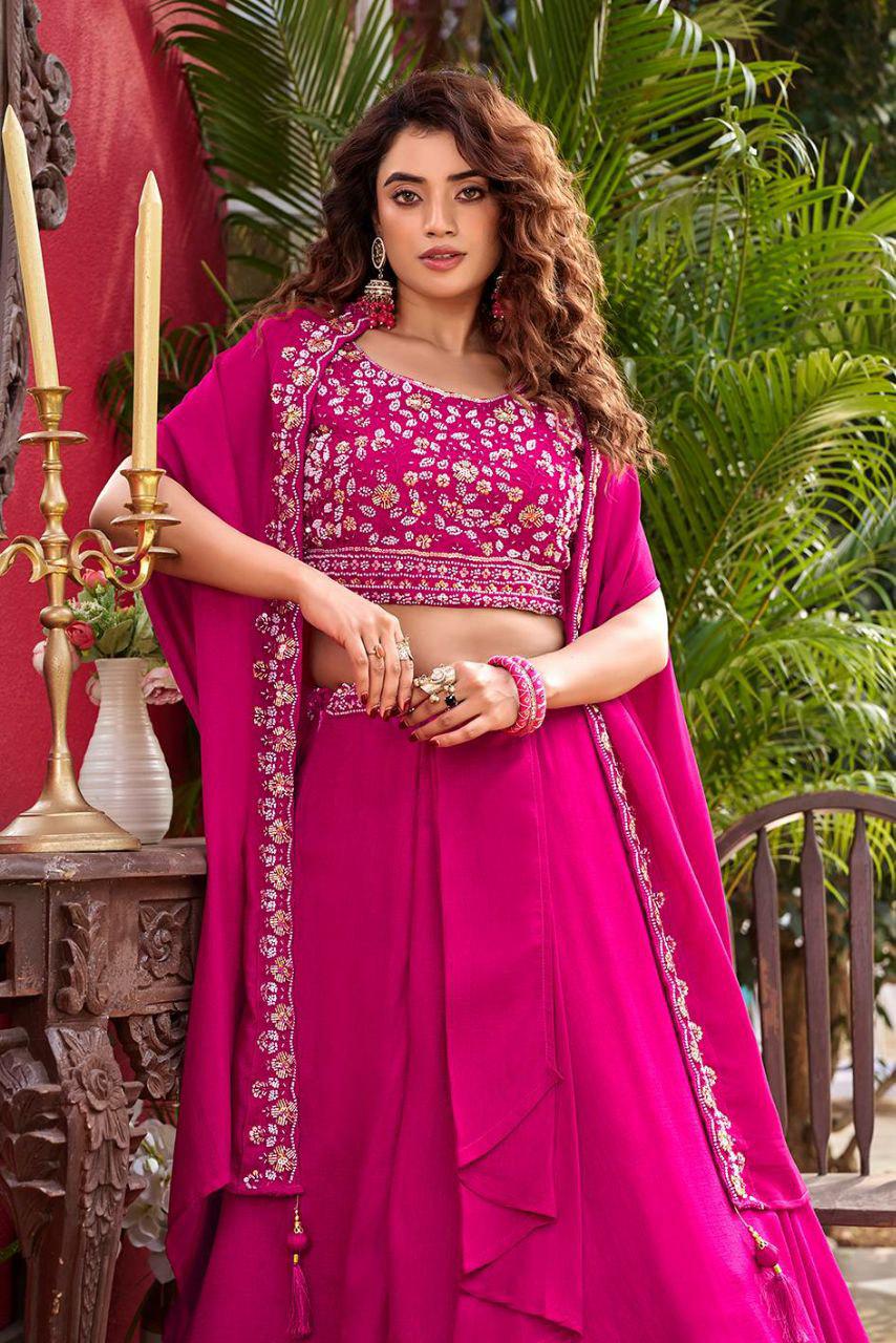 Royal Pure Vichitra Silk Lehenga Set