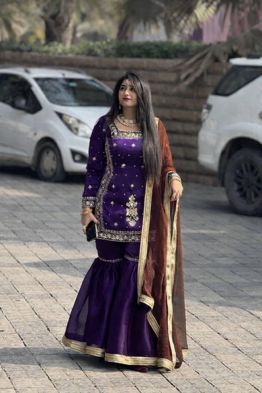 Embroidered Jimmy Choo Palazzo Suit Set, Sequins Work Kurta, Festive Party Wear Outfit