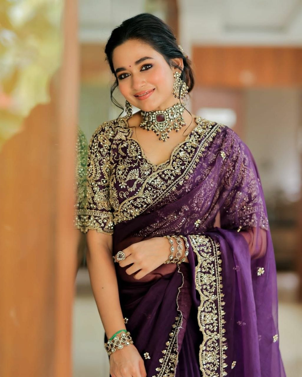 Designer Jimichu Satin Saree with Cutwork Lace Border | Heavy Embroidered Blouse, Festive Wear