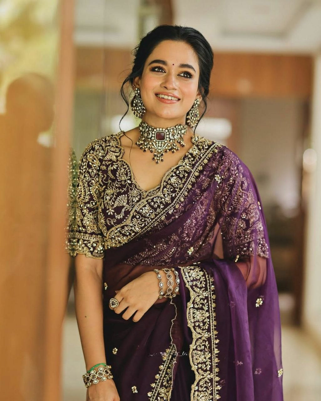 Designer Jimichu Satin Saree with Cutwork Lace Border | Heavy Embroidered Blouse, Festive Wear
