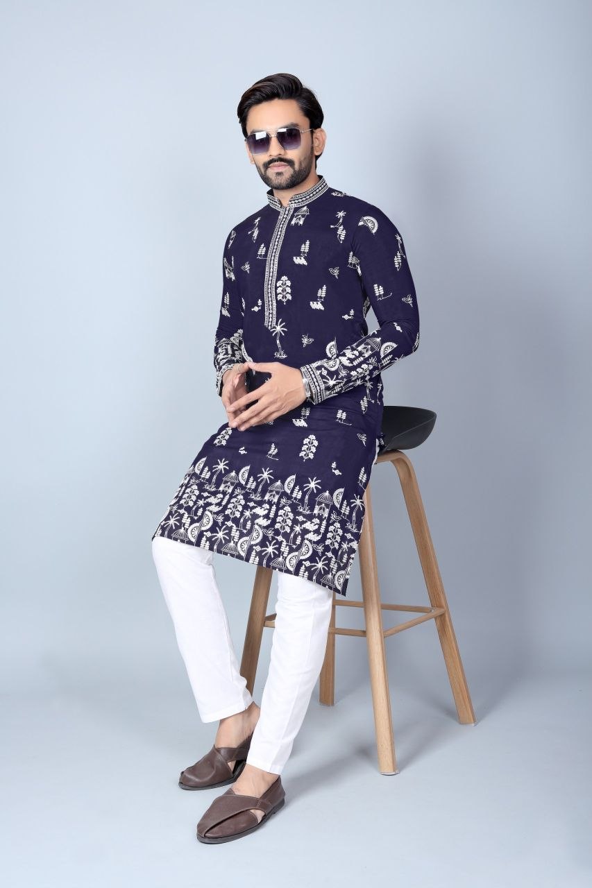 Men's Chanderi Silk Kurta Pajama Set | Traditional Indian Ethnic Wear | Festive Wedding Kurta | Cotton Pajama | Available in M to XXL
