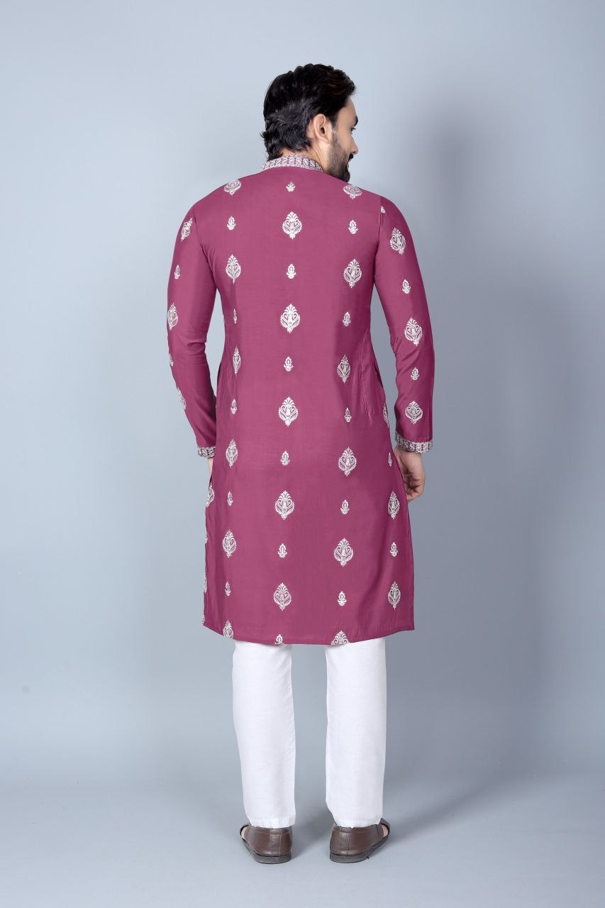 Men's Chanderi Silk Kurta Pajama Set | Traditional Indian Ethnic Wear | Festive Wedding Kurta | Cotton Pajama | Available in M to XXL