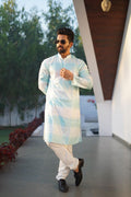 Men's Kurta Pajama Set | Heavy PC Cotton, Embroidery Shading Print, Indian Ethnic Wear