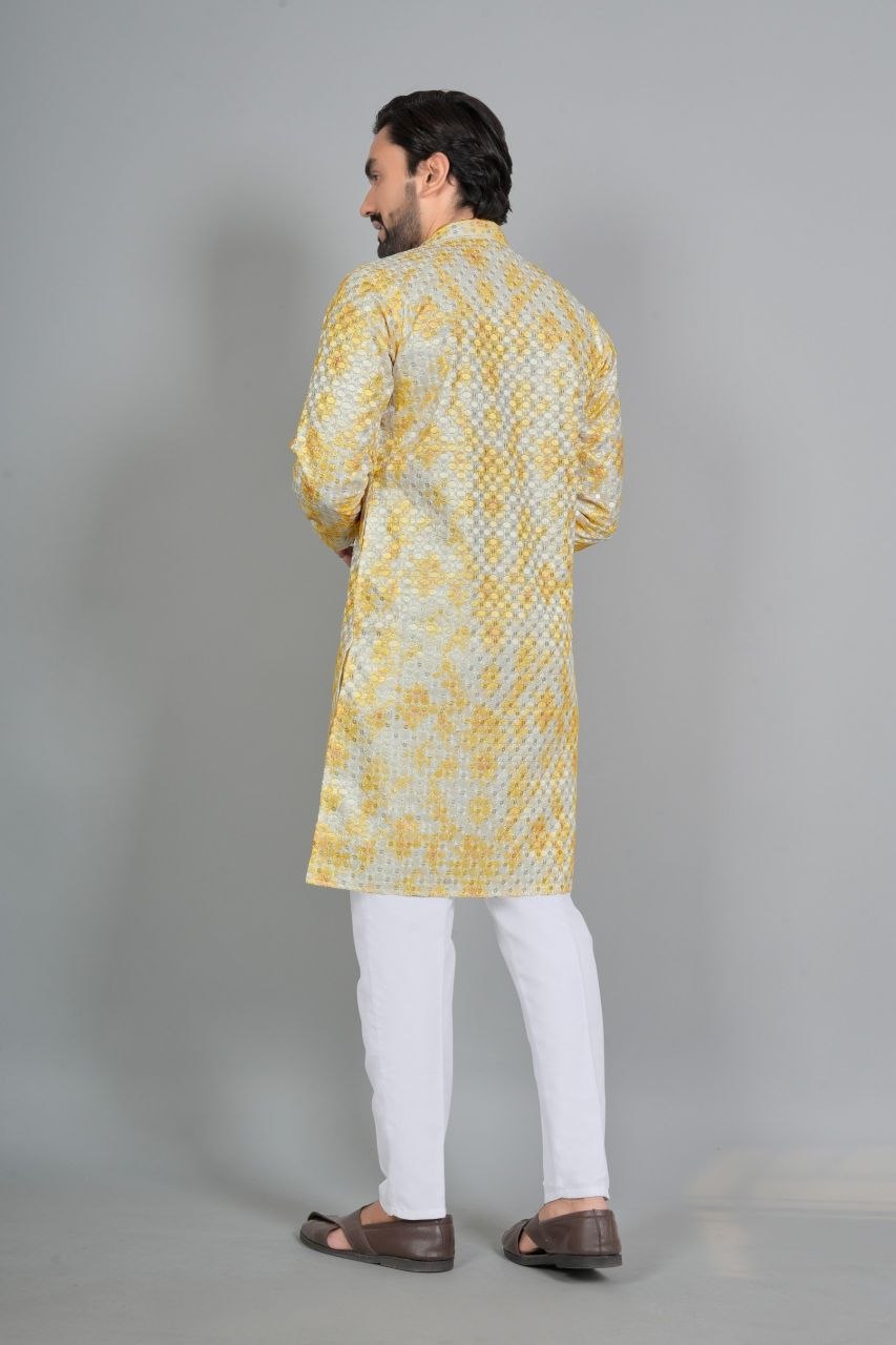 Men's Rayon Digital Print Kurta Pajama Set | Traditional Indian Ethnic Wear