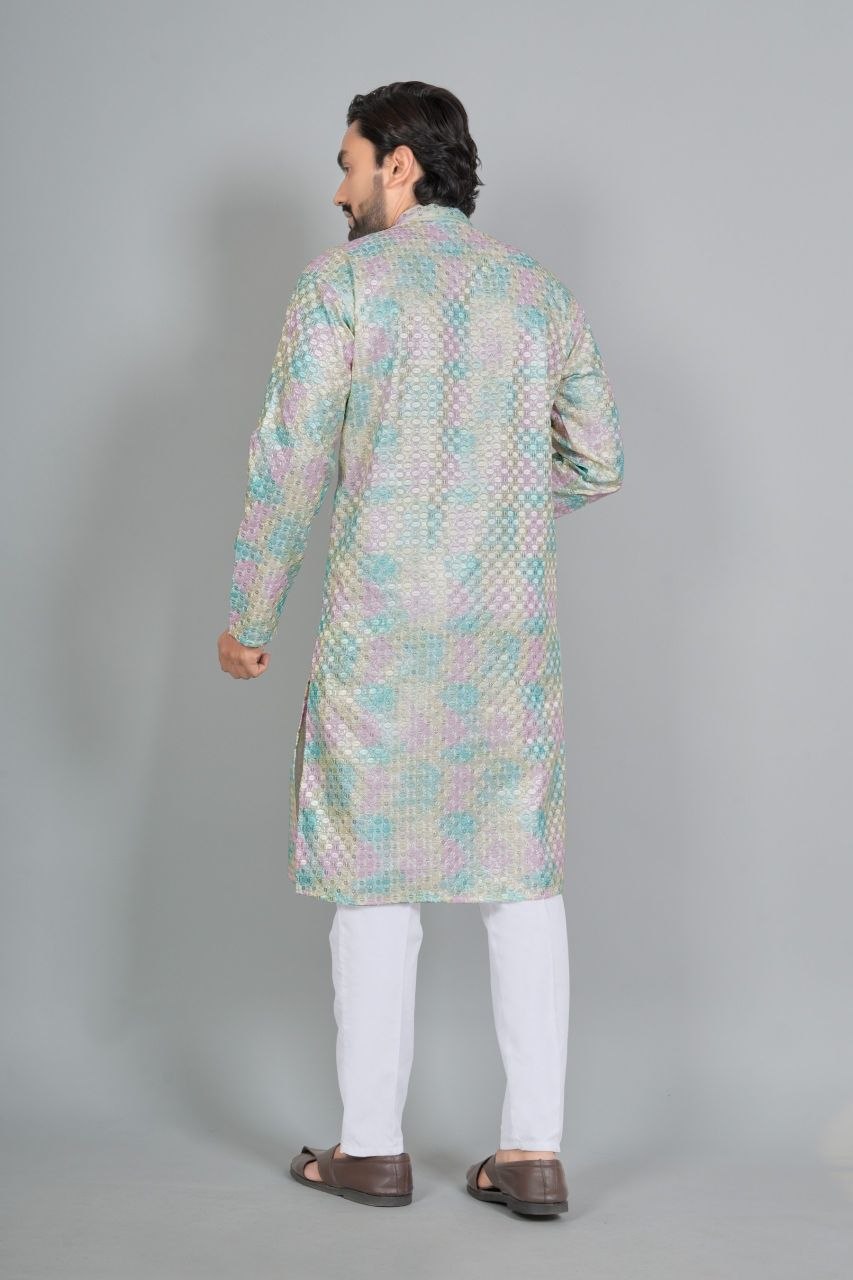 Men's Rayon Digital Print Kurta Pajama Set | Traditional Indian Ethnic Wear