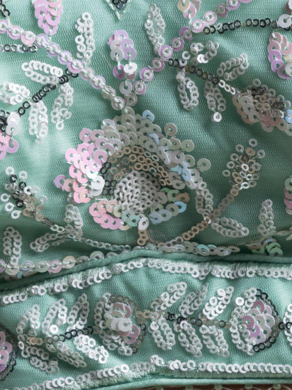 Aqua Blue Floral Embroidered Net Lehenga Choli Set | Semi-Stitched Wedding Outfit