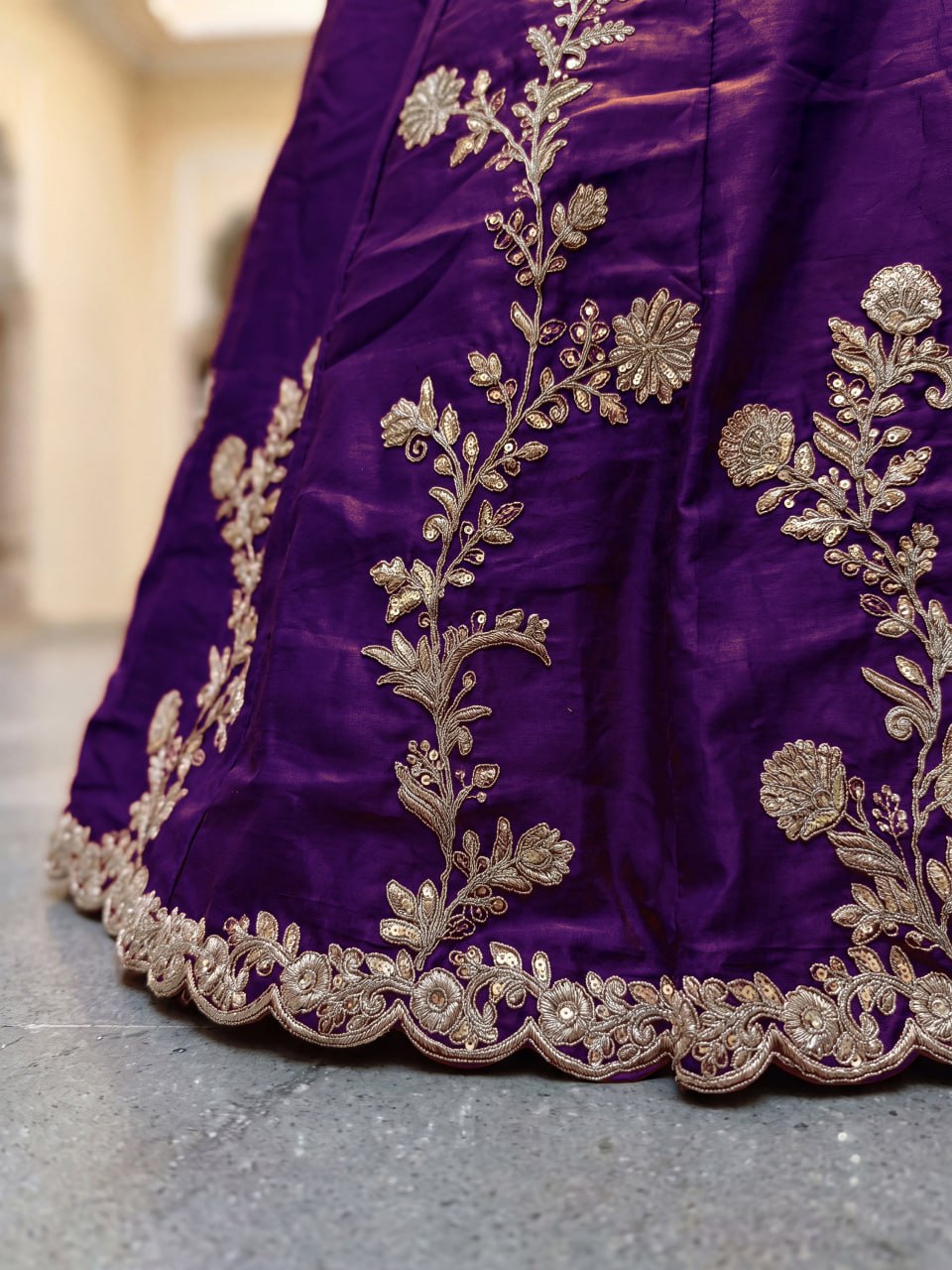 Purple Rangoli Silk Lehenga Choli Set | Zari Dori Sequins Embroidery, Festive Outfit