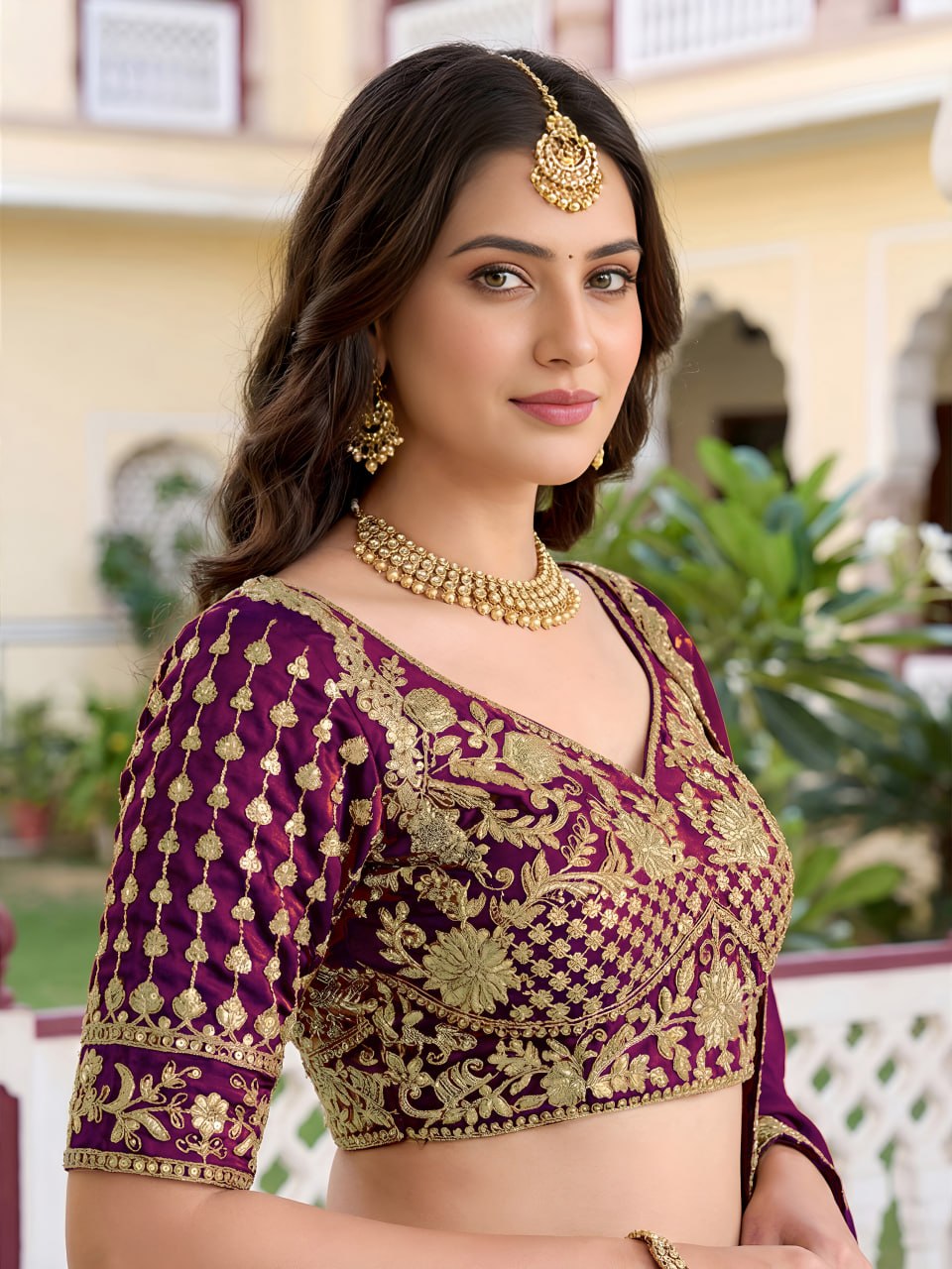 Wine Rangoli Silk Lehenga Choli Set | Zari Dori Sequins Embroidery Bridal Outfit