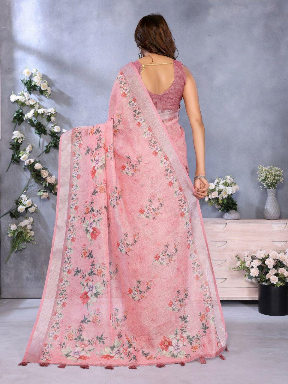 Fendy Silk Designer Saree with Heavy Beads, Thread & Sequin Work