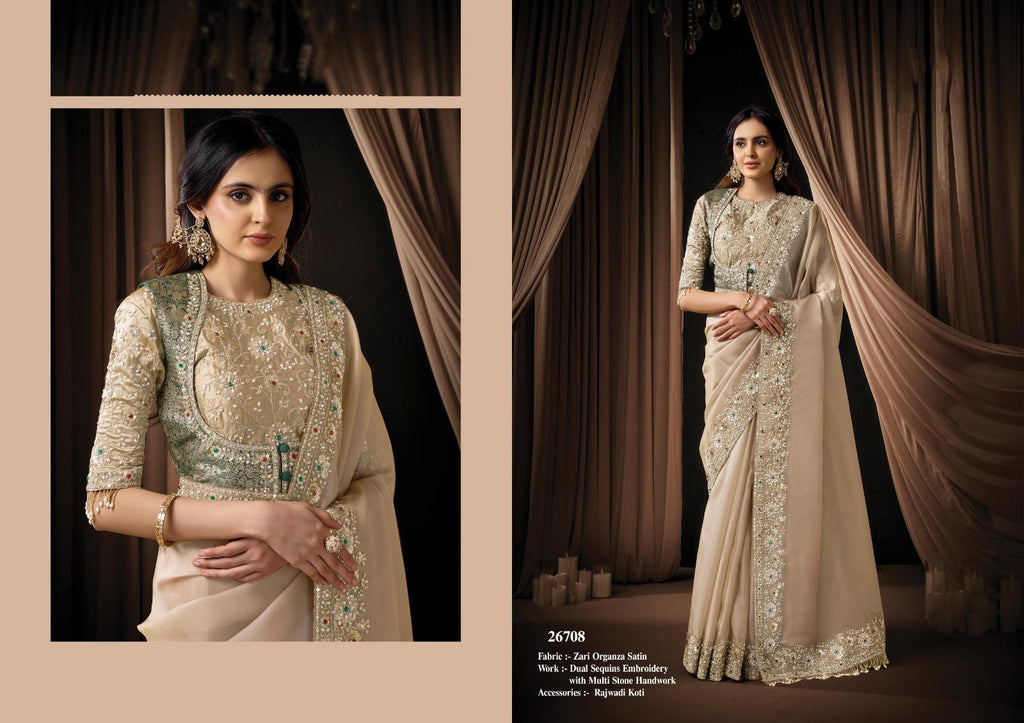 Designer Silk Saree, Embroidery Sequin Work, Jacquard Party Wear, Festive Wedding Blouse