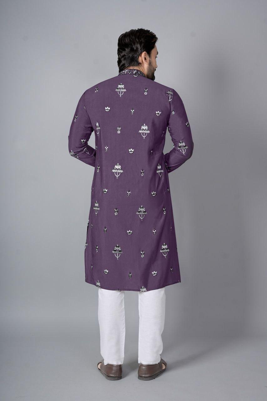 Men's Chanderi Silk Kurta Pajama Set | Festive Indian Ethnic Wear, Cotton Pajama