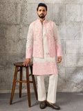 Art Silk Kurta Koti Set | Real Mirror Multi Thread Embroidery Wedding Outfit