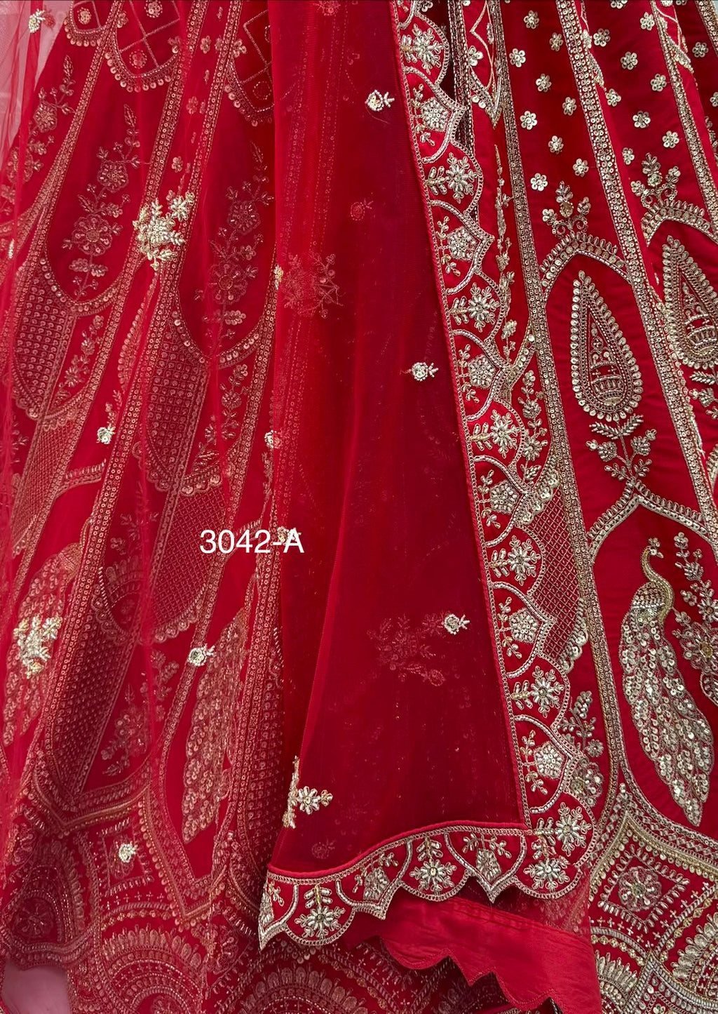 Luxury Slub Silk Bridal Lehenga Choli Set | Hand Bead Crystal Embroidery, Zari, Sequins Dupatta
