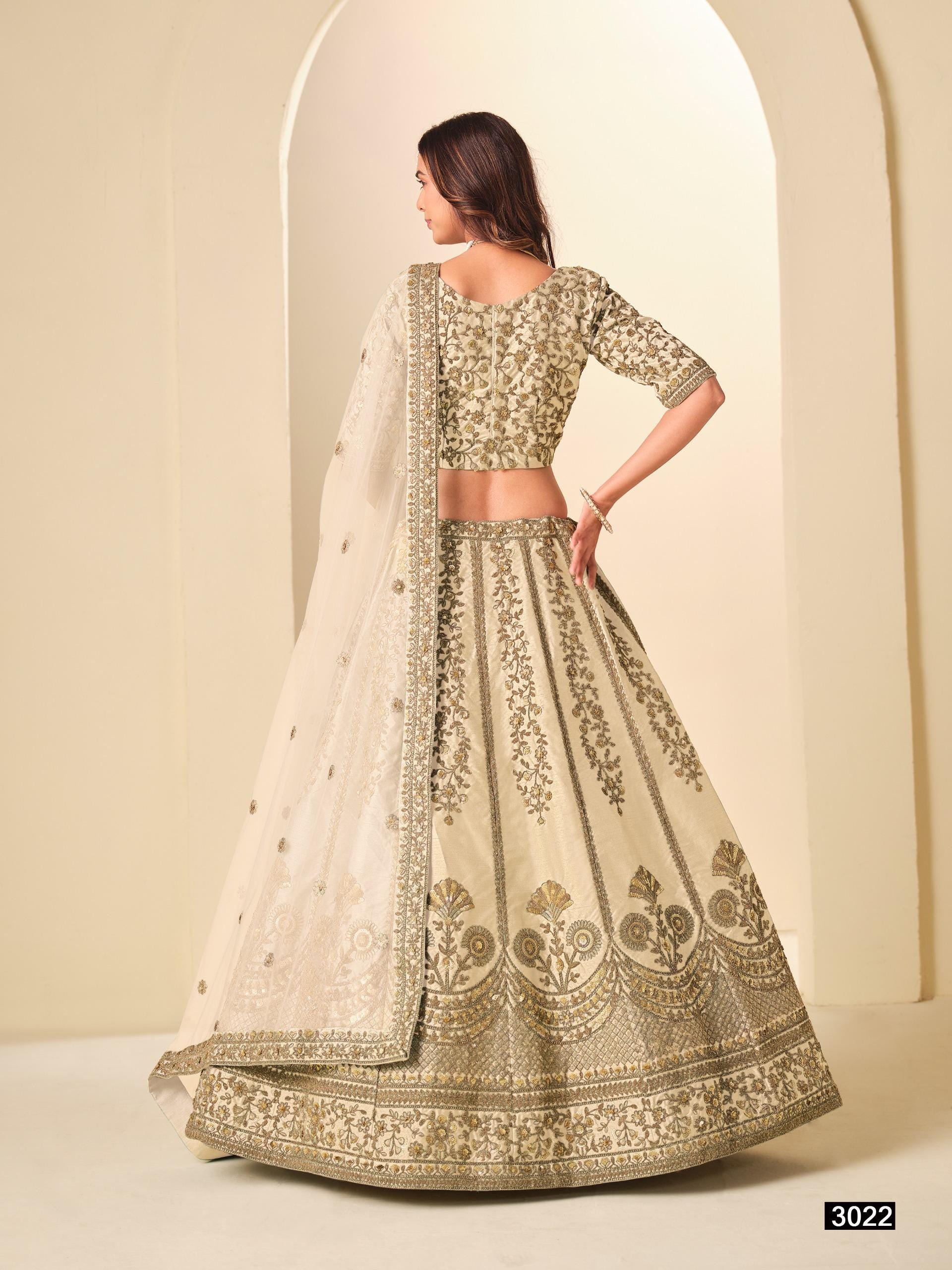 Art Silk Lehenga Choli Set with Net Dupatta, Stitched Ethnic Wedding Outfit