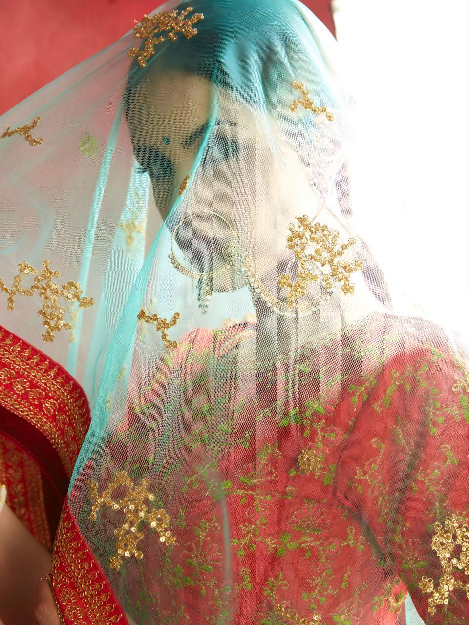 Cream Tissue Lehenga Choli Set, Sequins Embroidery, Wedding Party Wear