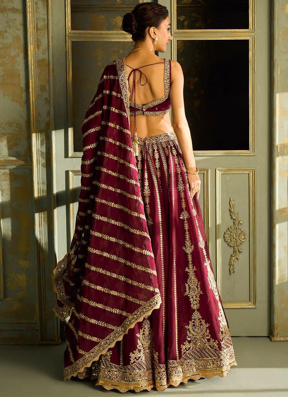 Kasturi Silk Lehenga Choli Set | Zari Dori Sequin Embroidered Festive Wear