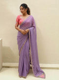 Soft Rangoli Silk Saree | Embroidery, Cutwork Border, Mono Banglory Blouse