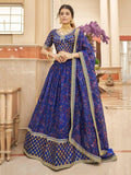 Teal Velvet Lehenga Choli, Zari Sequins Embroidery, Baby Pink Net Dupatta, Wedding Reception Wear