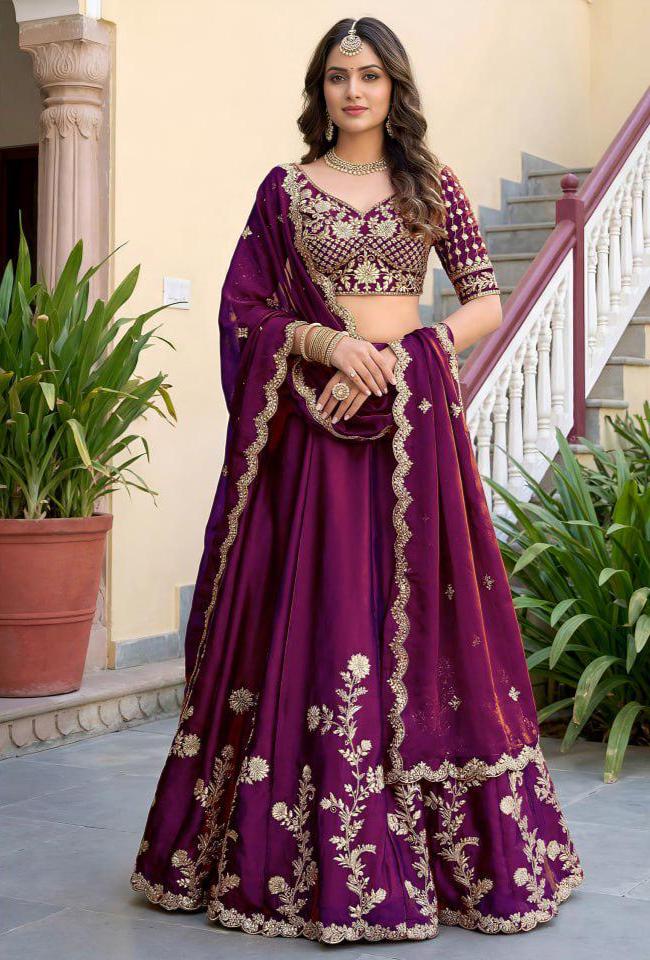 Rangoli Silk Lehenga Choli Set, Zari Dori Sequins Embroidery, Semi-Stitched Wedding Outfit