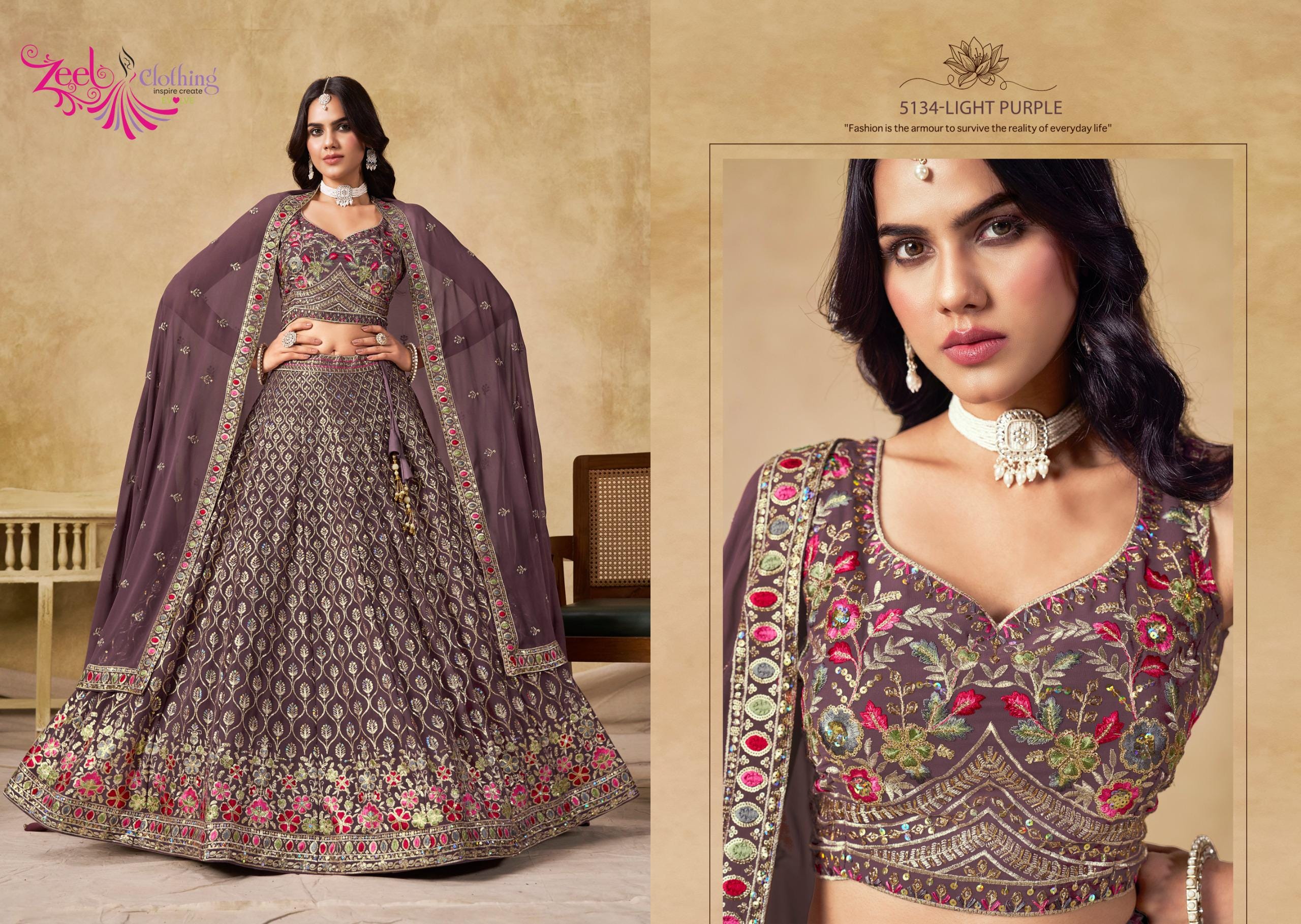 Georgette Lehenga Choli Set, Sequins Thread Embroidered, Wedding Party Wear (Unstitched)