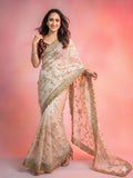 Space Satin Saree with Sequins Work | Designer Party Wear Indian Ethnic Wear