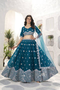 Faux Georgette Lehenga Choli Set | Sequin Embroidery, Net Dupatta, Festive Wear