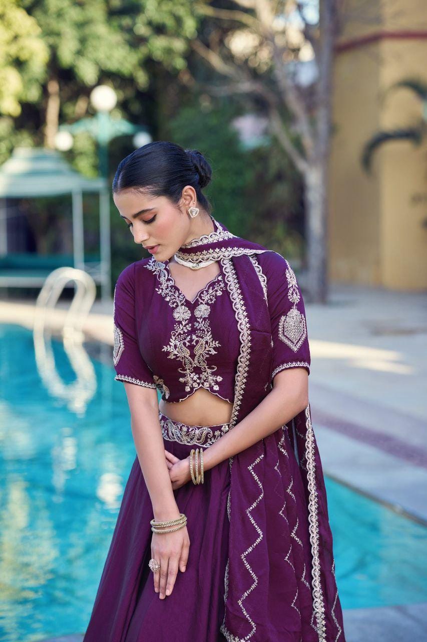 Rangoli Crush Lehenga Choli Set | Embroidered Sequin Belt, 4 Meter Flare, Party Wear